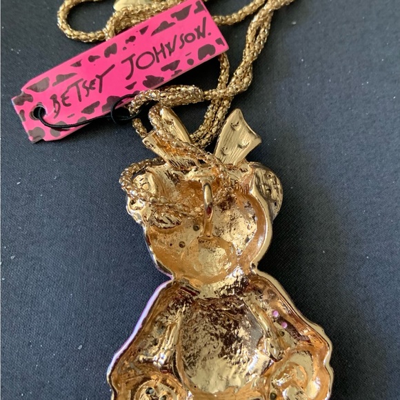 BJ girl teddy bear with lavender dress and dark purple between ears. - Picture 2 of 2